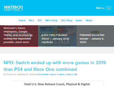ニンテンドースイッチ　ソフト　リリース数　PS4　XboxOneに関連した画像-02