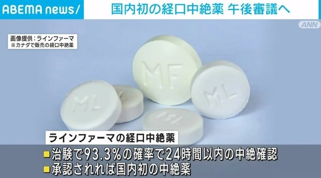 飲む中絶薬 厚生労働省 薬事承認に関連した画像-01