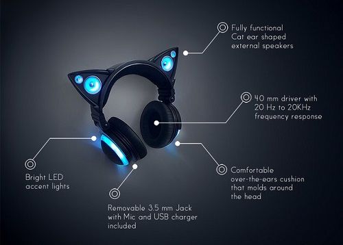 ヘッドホン　ネコ耳　猫耳　プロトタイプ　動画　スピーカー　LED　Axent Wearに関連した画像-03