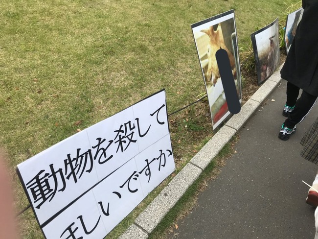 お台場の肉フェス会場に動物の死体などの写真 ヴィーガンの抗議活動に批判殺到 オレ的ゲーム速報 刃