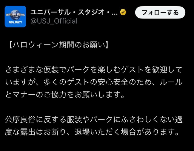 ユニバ USJ コスプレ 露出 マリオ ルール マナー 治安に関連した画像-03