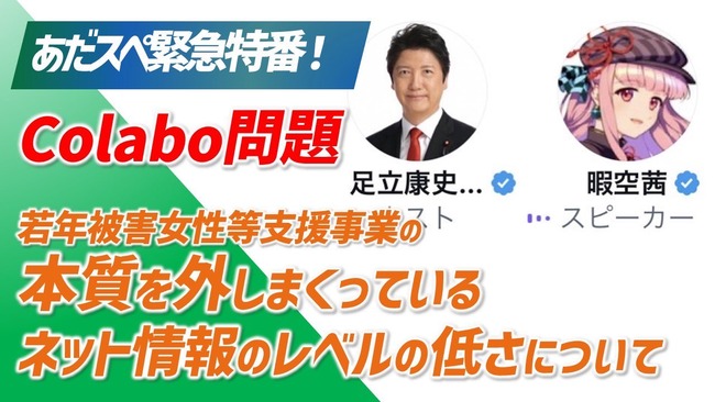 暇空茜　足立康史　Colabo　WBPC　村木厚子　公金チューチュースキーム　利権構造に関連した画像-01