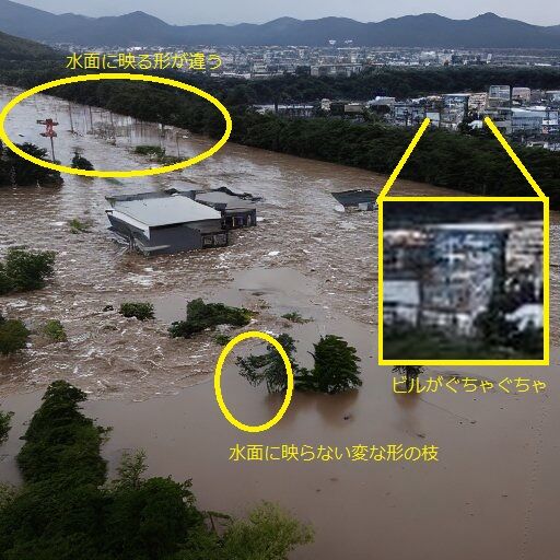 静岡県　水害　AI　ドローン　規制　デマ　謝罪　Midjourney　StableDiffusion　パヨク　ネットリテラシーに関連した画像-08