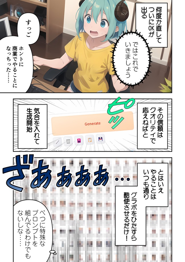 AI絵師 漫画家 商業 デビュー FANZA 一水社 オタクに優しくないギャルにはボクだって優しくしないに関連した画像-06
