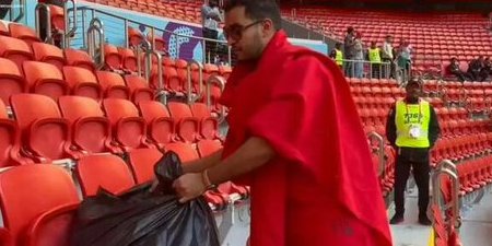 W杯 ワールドカップ モロッコ サポーター ゴミ拾い 清掃 掃除に関連した画像-01
