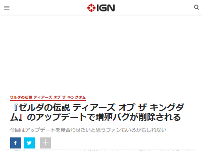 ゼルダの伝説 ティアーズオブザキングダム アップデート 増殖バグに関連した画像-02