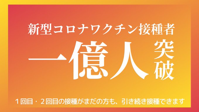 ワクチン接種 国内 1億人 世界トップ水準 新型コロナに関連した画像-01