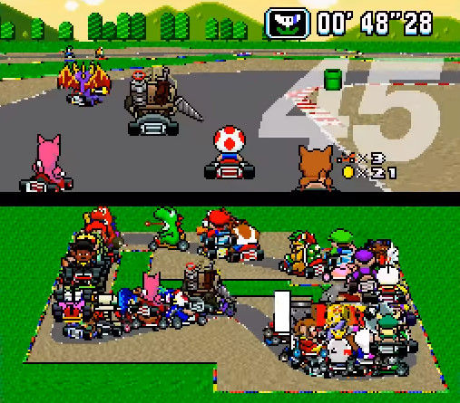 マリオカートを101キャラ同時でプレイしてみた動画がカオス ごちゃごちゃしすぎｗｗｗｗｗｗｗｗｗ オレ的ゲーム速報 刃