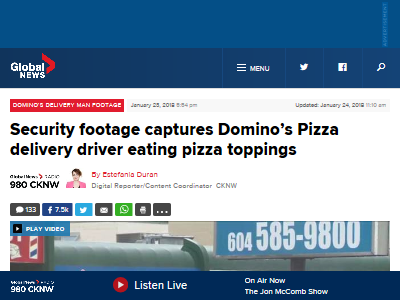 ドミノピザ ピザ つまみ食い エレベーター 監視カメラ 動画に関連した画像-02