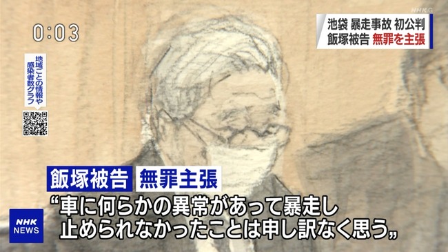 飯塚幸三 初公判 池袋暴走事故 無罪 ブレーキランプに関連した画像-01