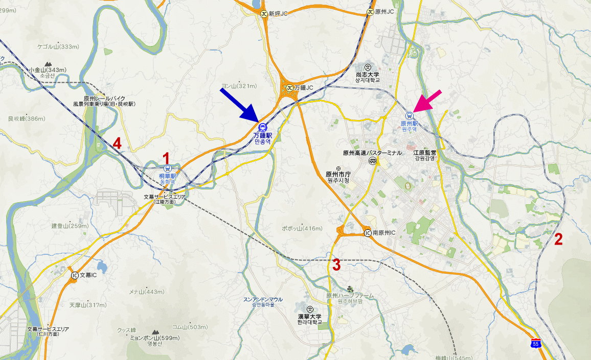 地方都市 韓国のどこにも行けるよ