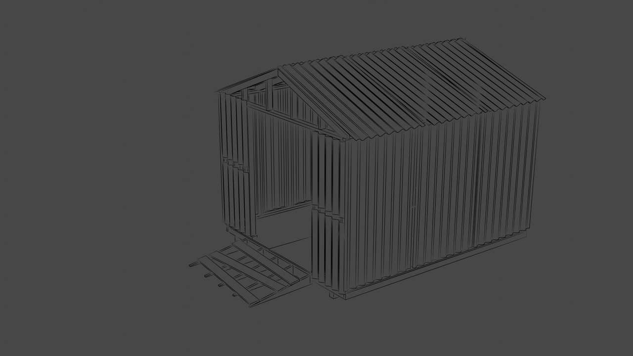 3dcg Blender日記 小屋を線画にしてみた d 三多腎臓のお絵かきと格闘技のブログ 3dcg Blender日記 小屋を線画にしてみた d 三多腎臓のお絵かきと格闘技のブログ
