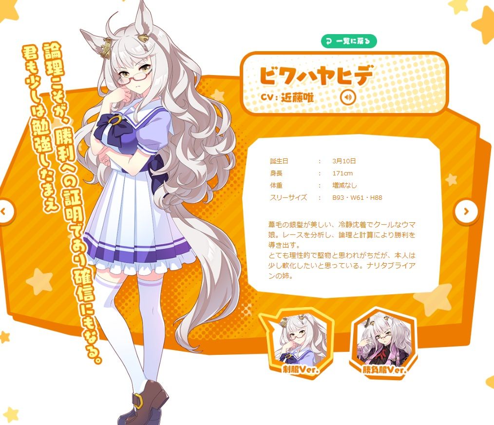 ウマ娘 冷静でクールな ビワハヤヒデ ちゃんのキャラ紹介 ウマ娘速報