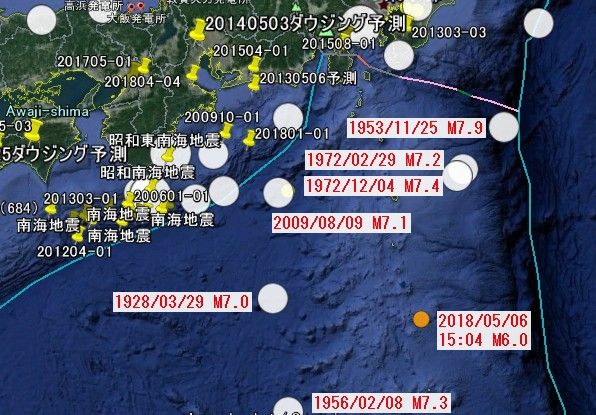 【地震】2018/05/06 八丈島東方沖M6.0～耳鳴りが強く関東周辺で後続ありか？