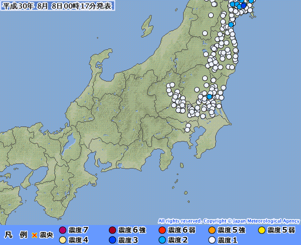 地震予知　国内各地の反応とスタンバイ連絡です