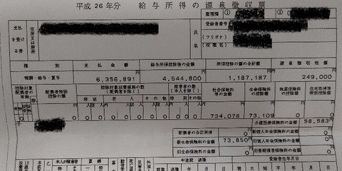 H26源泉徴収票