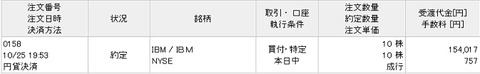 買付け画面(2019年10月25日)