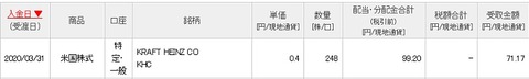 配当入金画面