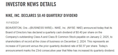 dividned increase 2024