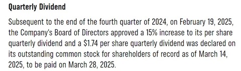 dividend increase 2025