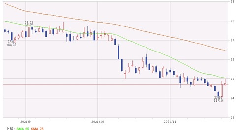 株価チャート(2021年11月)