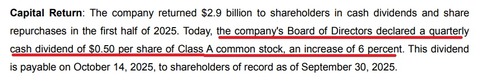 dividend hike 2025
