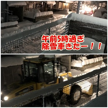 除雪車来た
