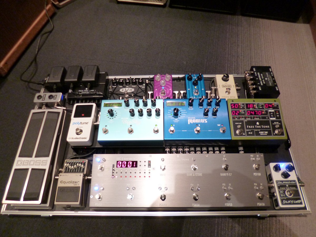 エフェクターボート(ギター用) 組み込み済み　セット Compact and Lightweight Effect Pedalboard for Guitar