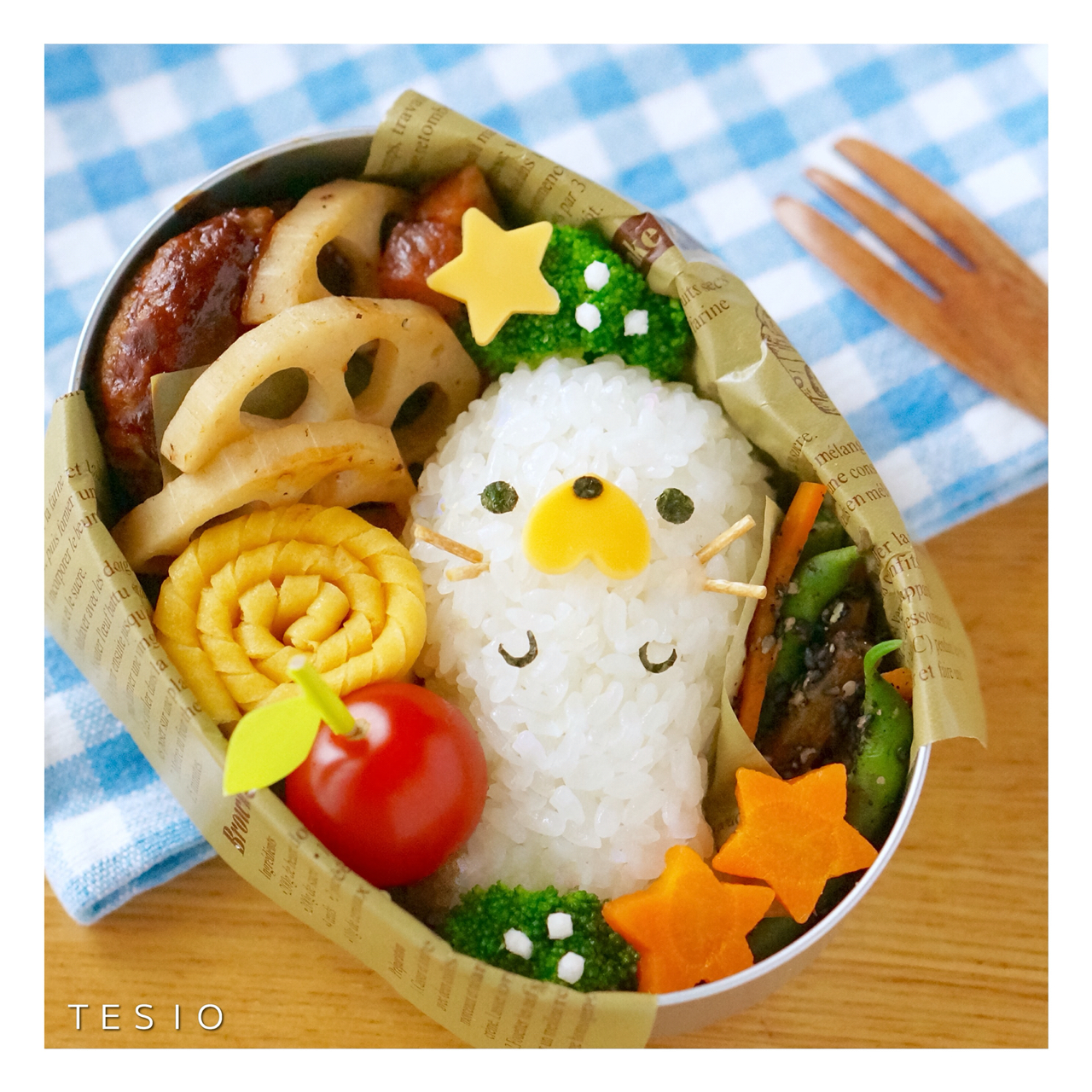 簡単アザラシさんおにぎり ハンバーグ弁当 かわいいおべんとう 簡単アザラシさんおにぎり ハンバーグ弁当 かわいいおべんとう