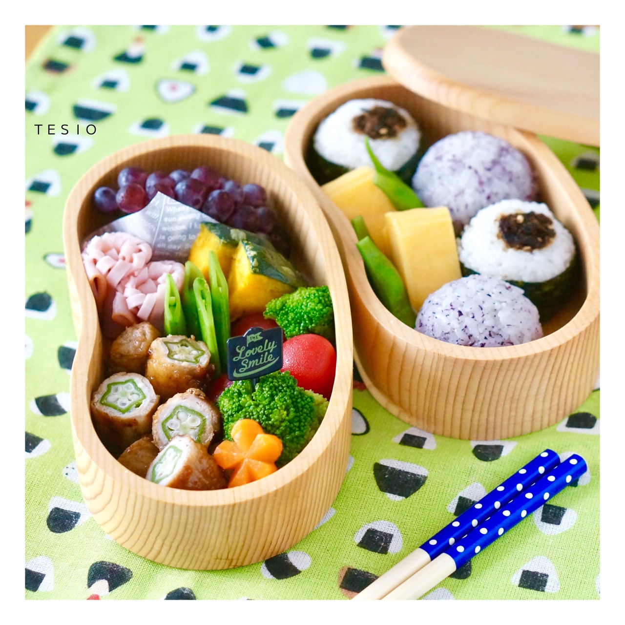 オクラのコロコロ肉巻き弁当 かわいいおべんとう オクラのコロコロ肉巻き弁当 かわいいおべんとう