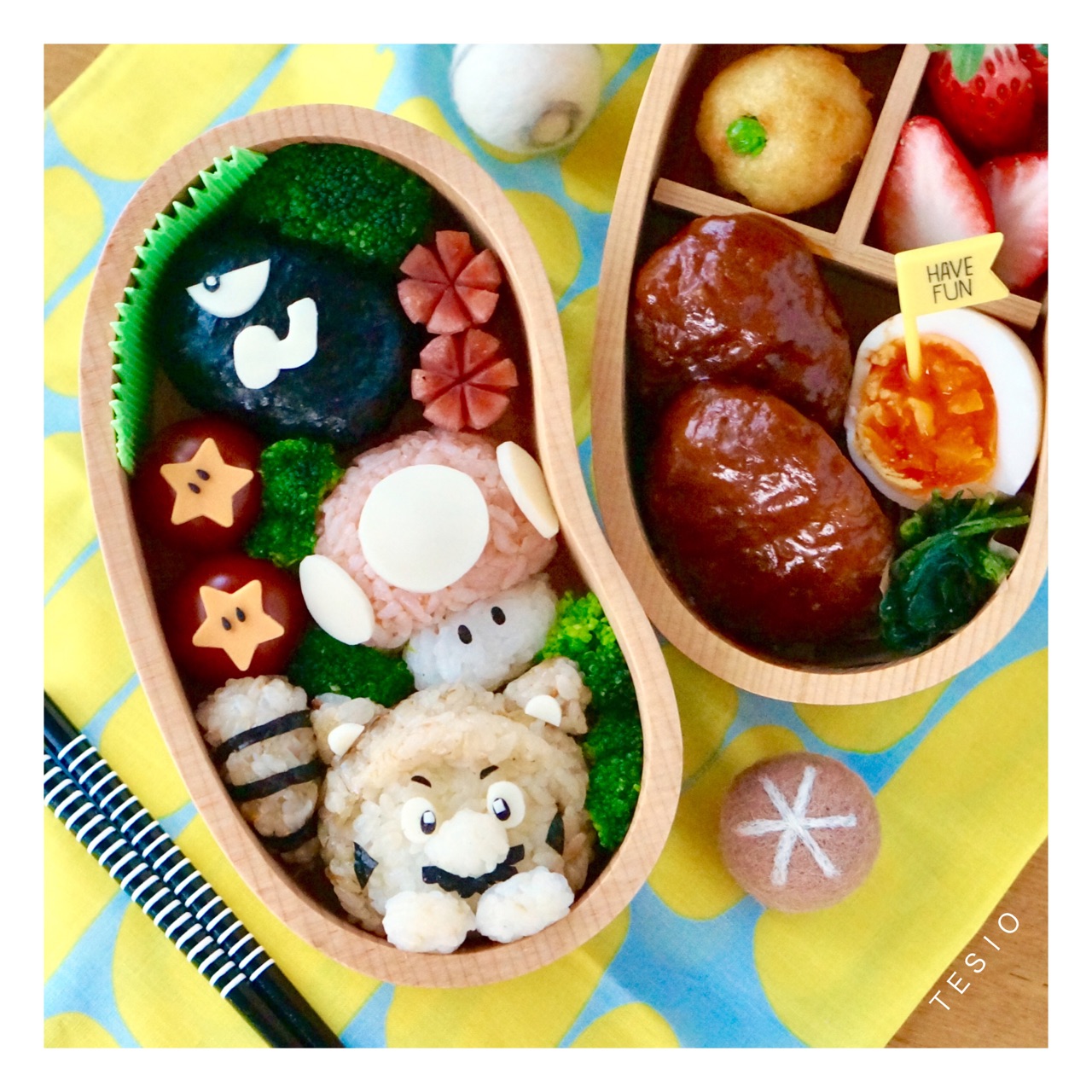 マリオカート たぬきマリオの社会科見学弁当 かわいいおべんとう