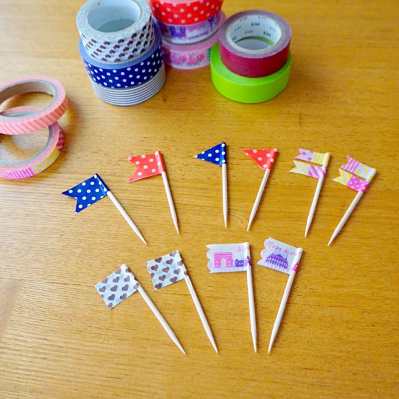 マステで手作りピック かわいいおべんとう