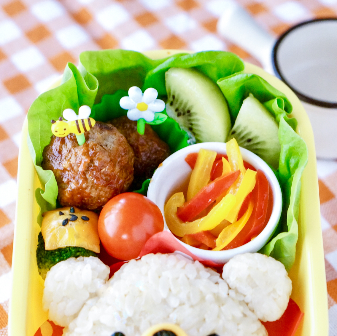 定番くまさん ミートボール弁当 かわいいおべんとう 定番くまさん ミートボール弁当 かわいいおべんとう