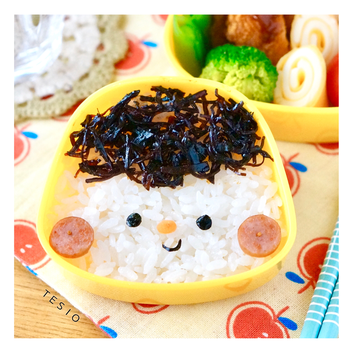 昆布の佃煮で簡単 顔弁 かわいいおべんとう 昆布の佃煮で簡単 顔弁 かわいいおべんとう