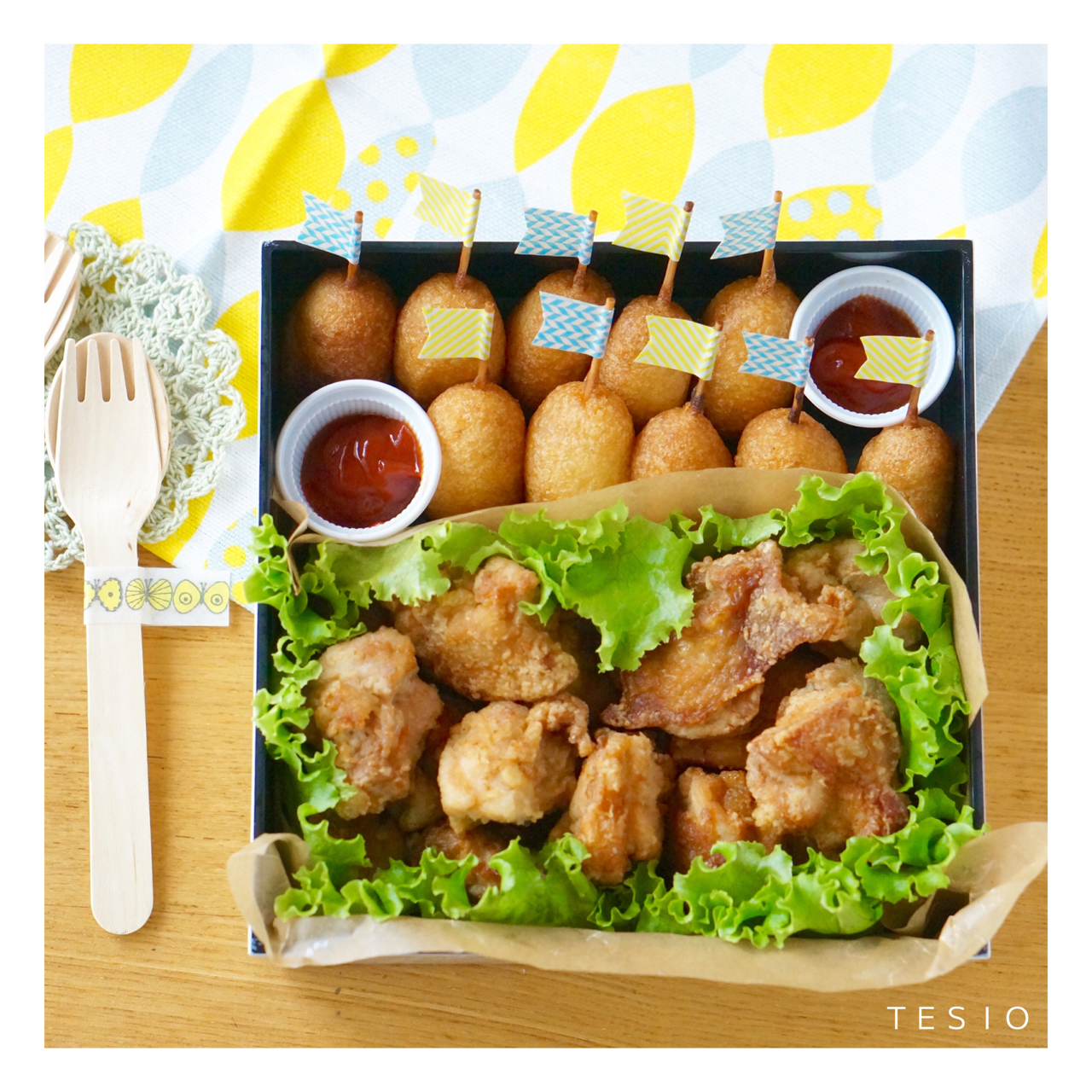 焼き印サンドイッチの運動会弁当 かわいいおべんとう