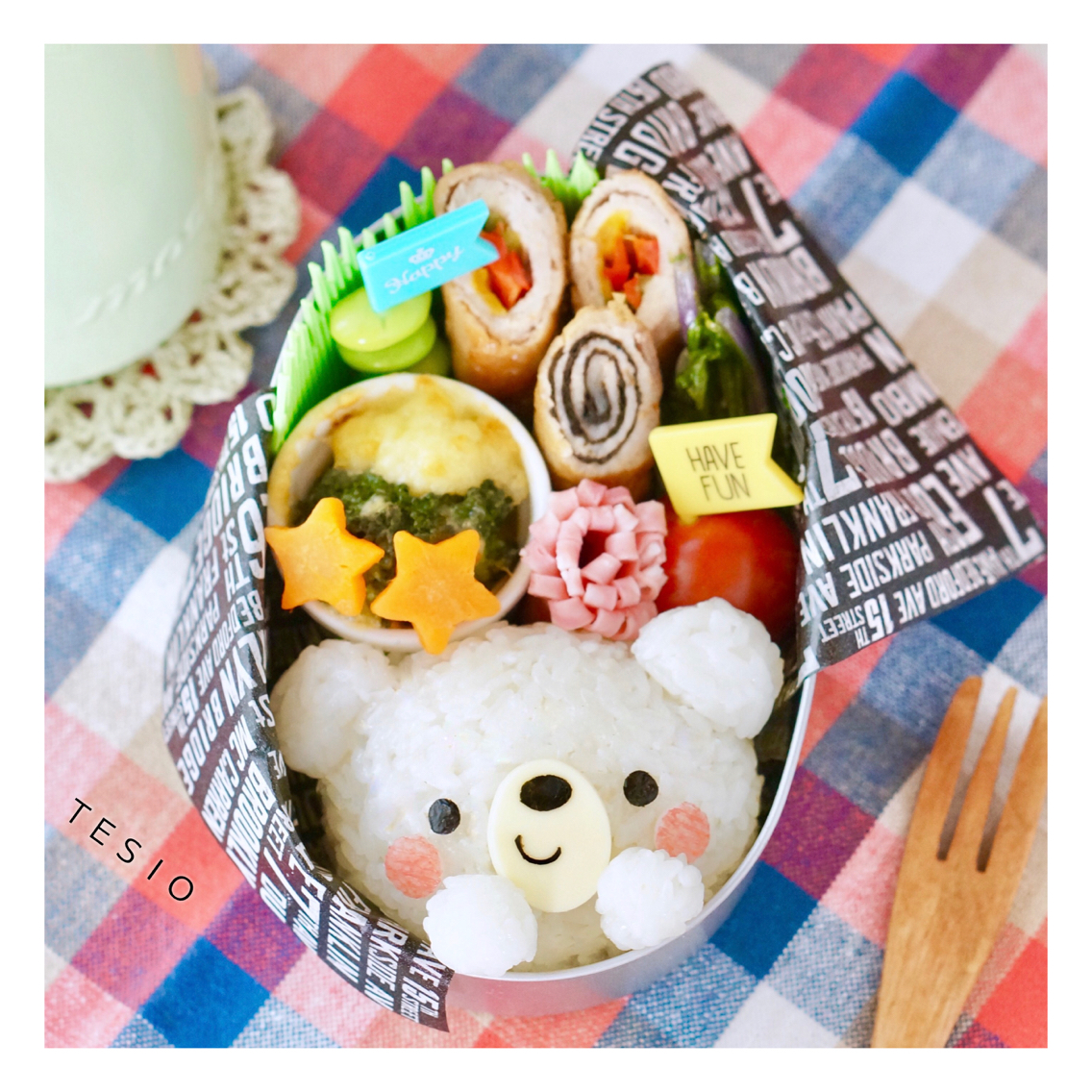 キャラ弁のきほん クマさんおにぎり のお弁当 かわいいおべんとう