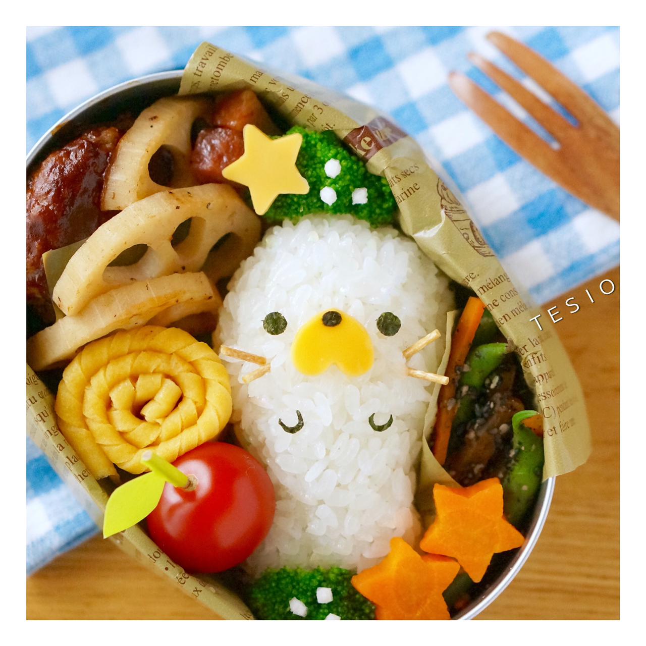 簡単アザラシさんおにぎり ハンバーグ弁当 かわいいおべんとう