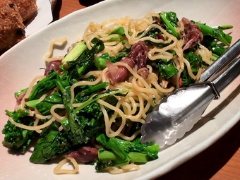 菜の花入りペペロンチーノ風ヤキソバ 新橋 和海 なごみ 新橋居酒