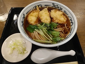 新橋ランチ 能登治 のとじ 能登島 新橋蕎麦 牡蠣天そば