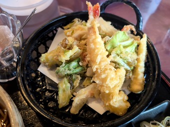 ランチ 春の天ぷらとシラスおろしそば 加茂ゴルフ倶楽部 千葉