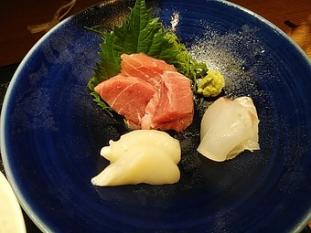 銀座旬菜青山 ランチ カニクリームコロッケ御膳 刺身