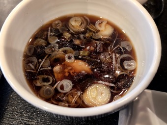 焦がしネギと鶏肉の温つけそば 汐留新橋 ARUBA アルバ 立ち食いそば