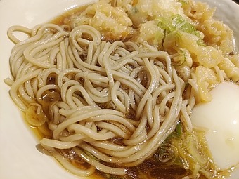 新橋ランチ 立ち食い蕎麦 路麺 かめや 天玉そば