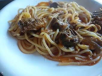 新橋ランチ 新橋駅前ビル パスタ minamo ミナモ 牛筋のトマトソース