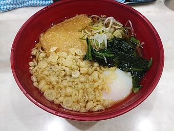 新宿駅構内 立ち食いそば 箱根そば本陣 朝食 朝そば