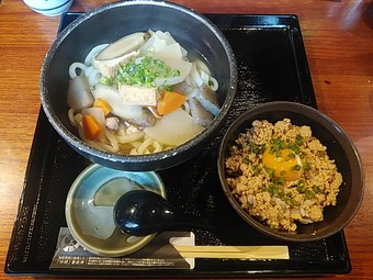 鳥元 とりげん 浜松町店 ランチ けんちんうどん そぼろ丼小セット