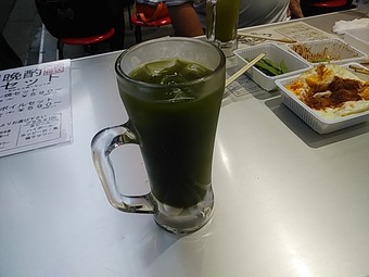 新橋へそ 0号店 夜の部 晩酌セット 緑茶ハイ