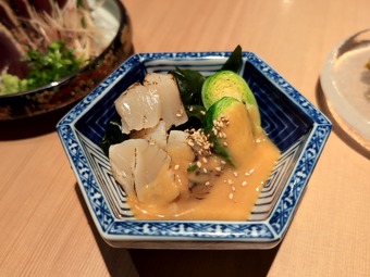 ホタテと芽キャベツの酢味噌かけ 博多ちょうすけ中目黒店 居酒屋