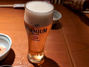 プレモルと梅干サワー 新橋 和海 なごみ 新橋居酒