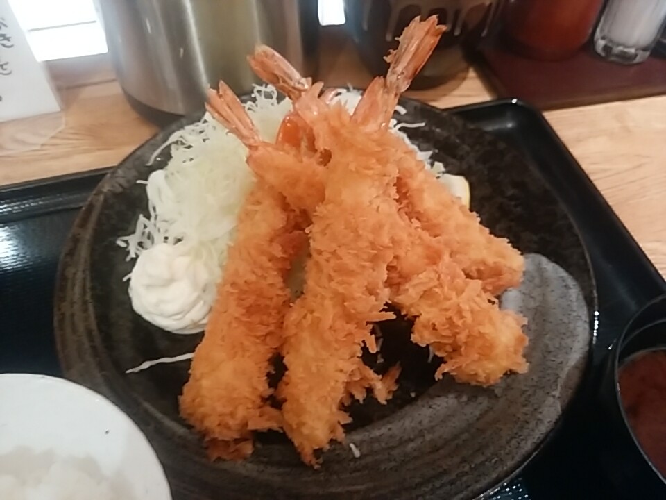 汐留 とんかつまるや 海老フライ定食 1000円 大きいのが4本 やっぱ まるや は最強だ 汐留 新橋 銀座 B級 ランチ グルメ